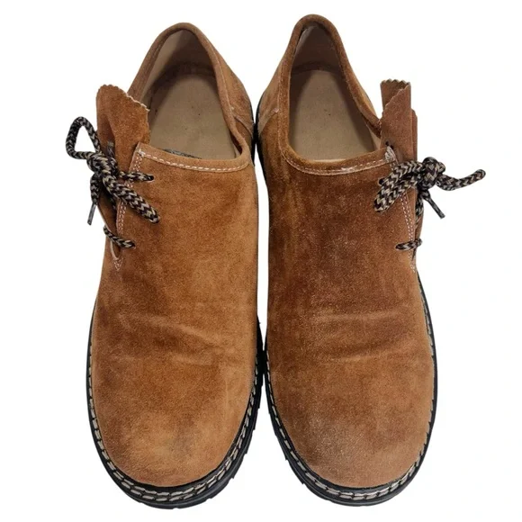 Traditional German Leather Trachten Oktoberfest Suede Leather Shoes EU 44 US 10